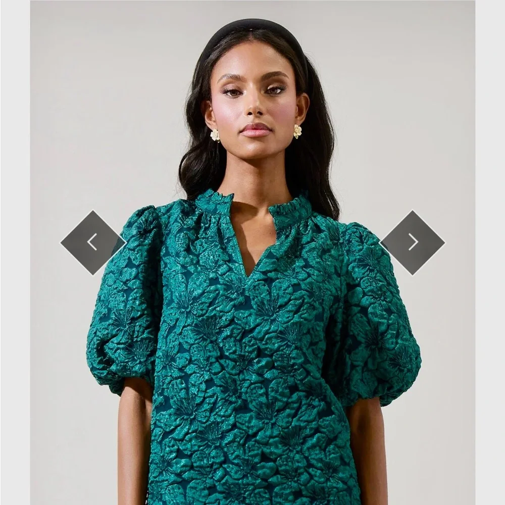 Sugarlips Teal Textured Blouse - Picture 1 of 5
